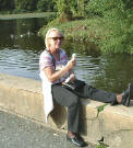 Marylene Laug, first deputy Mayor of Crosne has a rest at the Swan Pond and enjoys an ice cream. Click here to view full size.