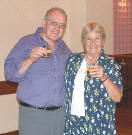 William Grant and Christine Vignot toast the twinning between Maybole and Crosne.