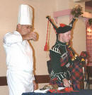 Ian Hewitt and Kevin Murdoch toast the haggis. Click here to view full size.