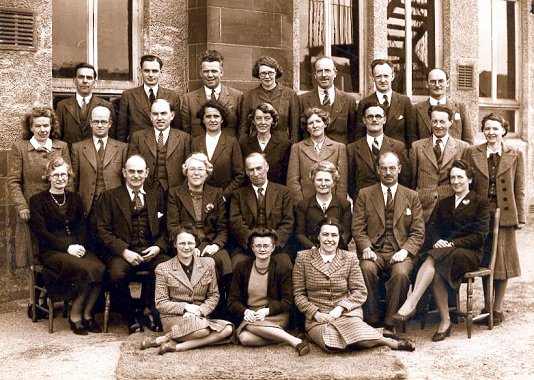 Headmaster and Teachers at Carrick Academy - 1946. Click here to see and even larger image.
