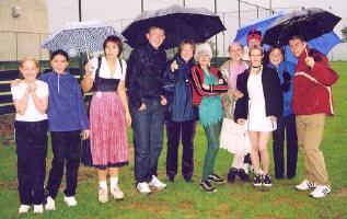 Brolly good: it was fairly pelting down at times!