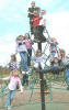 Taking a break from the treasure hunt to have some fun in the play park