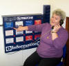 PIC Cathie Barr of MAP uses the free phone service to contact the Job Centre