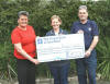 Sister Geraldine Oven came from Crosshouse Hospital to collect the cheque which was presented by Ann McClure and Sandy Abbot.