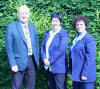 Mrs Stella Boyd, right, is pictured with Kathryn and Mr Sam Campbell of May-Tag