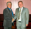 Alex Lothian President of Carrick & District Homing Society thanks Alex Neil MSP for his help