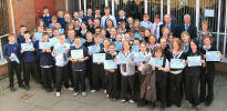 1st year pupils at Carrick Academy with their Triple A certificates