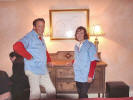 SURPRISE: John and Alison Briggs in their new-look lounge in Kilhenzie Castle.  