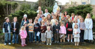 Bishop and Fr Stephen with some of the children who had attended Easter Sunday Mass